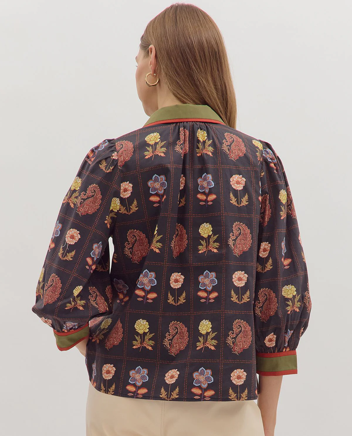 Entro Print Top with Solid Contrast - Image 3