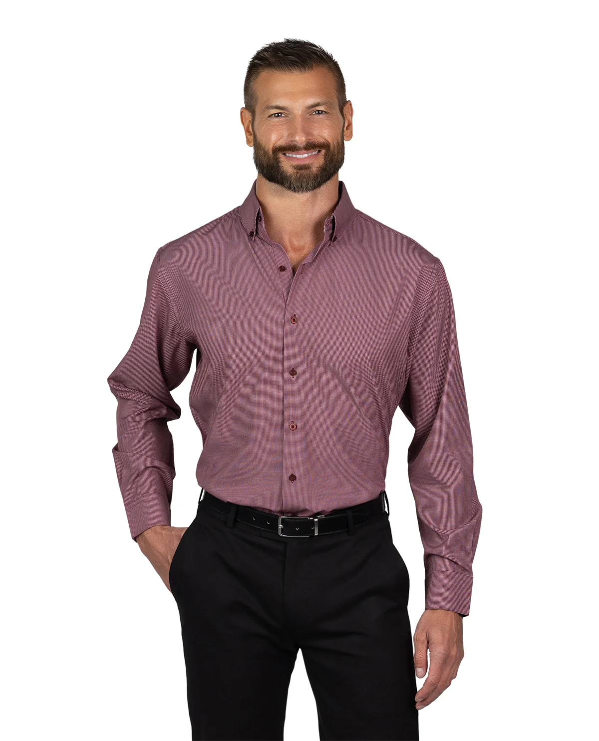 Nautica Men's Burgundy & White Long Sleeve Super Shirt - Image 4