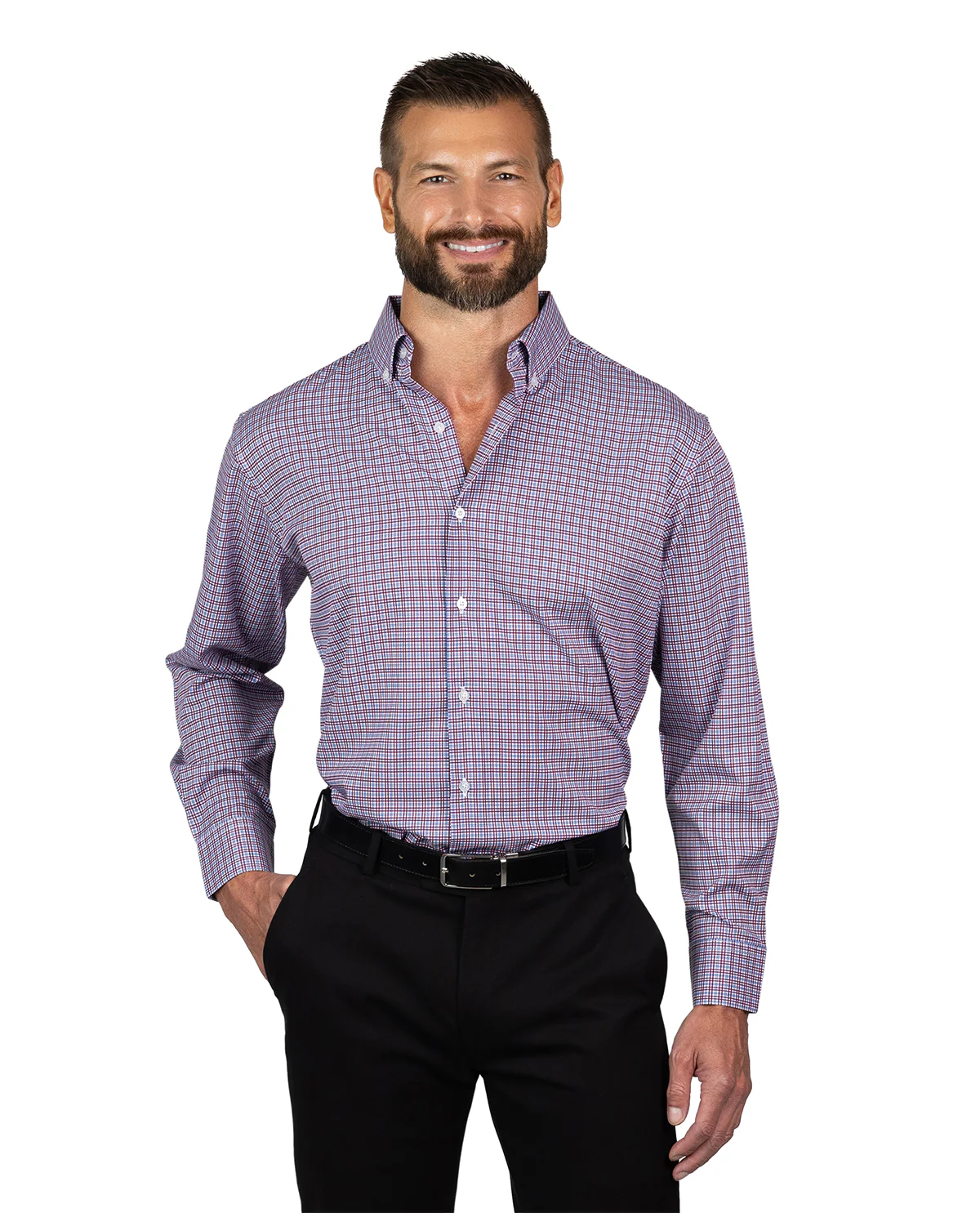 Nautica Men's Burgundy & Navy Long Sleeve Super Shirt - Image 4