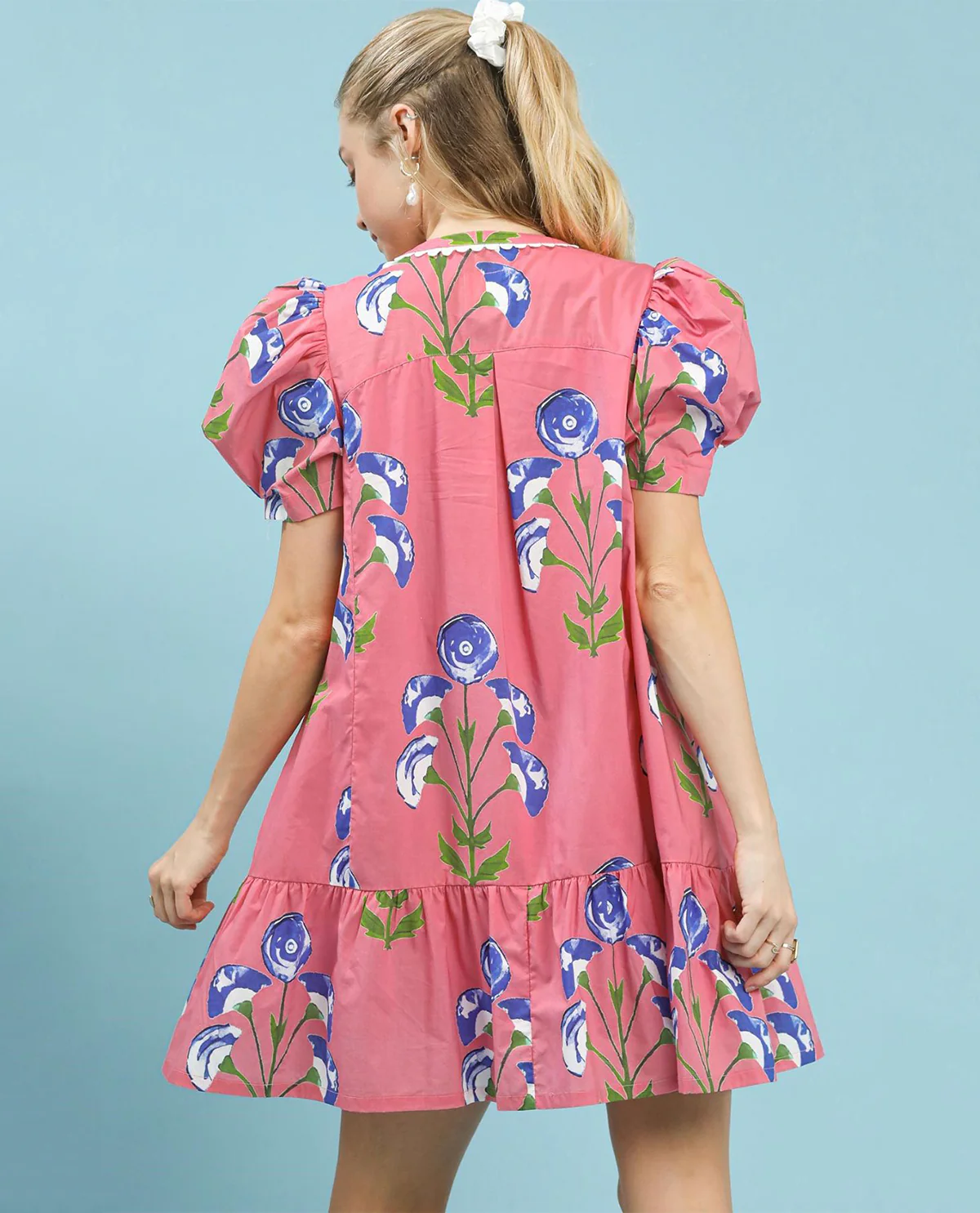 Flower Print Dress with Scallop Trim - Image 5