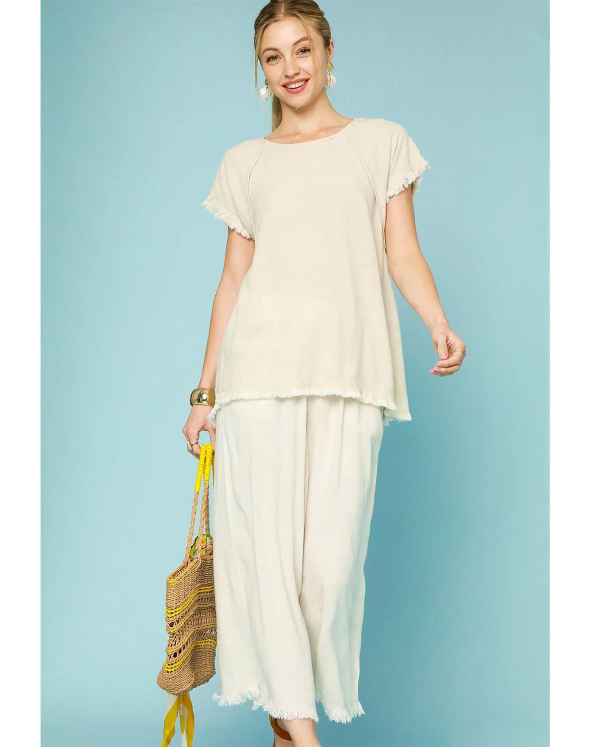 Umgee Linen Wide Leg Pant - Image 3