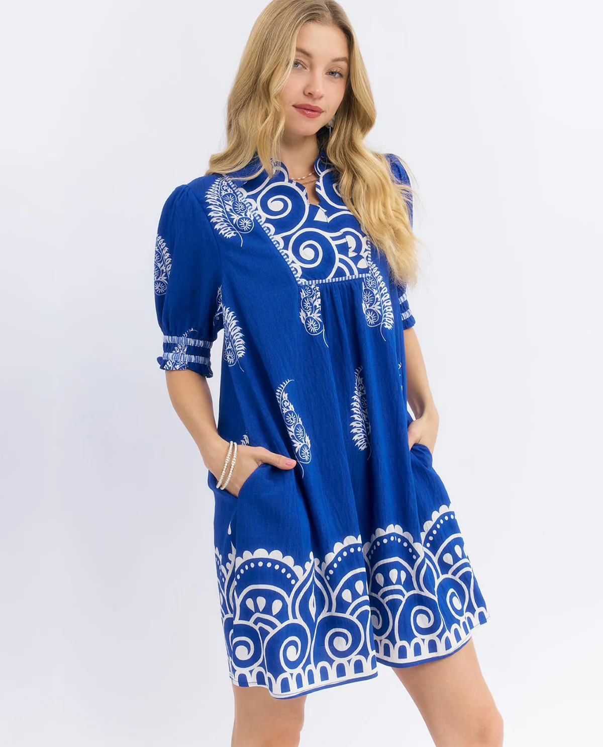 Paisley Border Print Babydoll Dress - Image 3