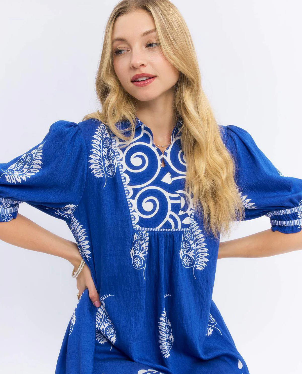 Paisley Border Print Babydoll Dress - Image 5