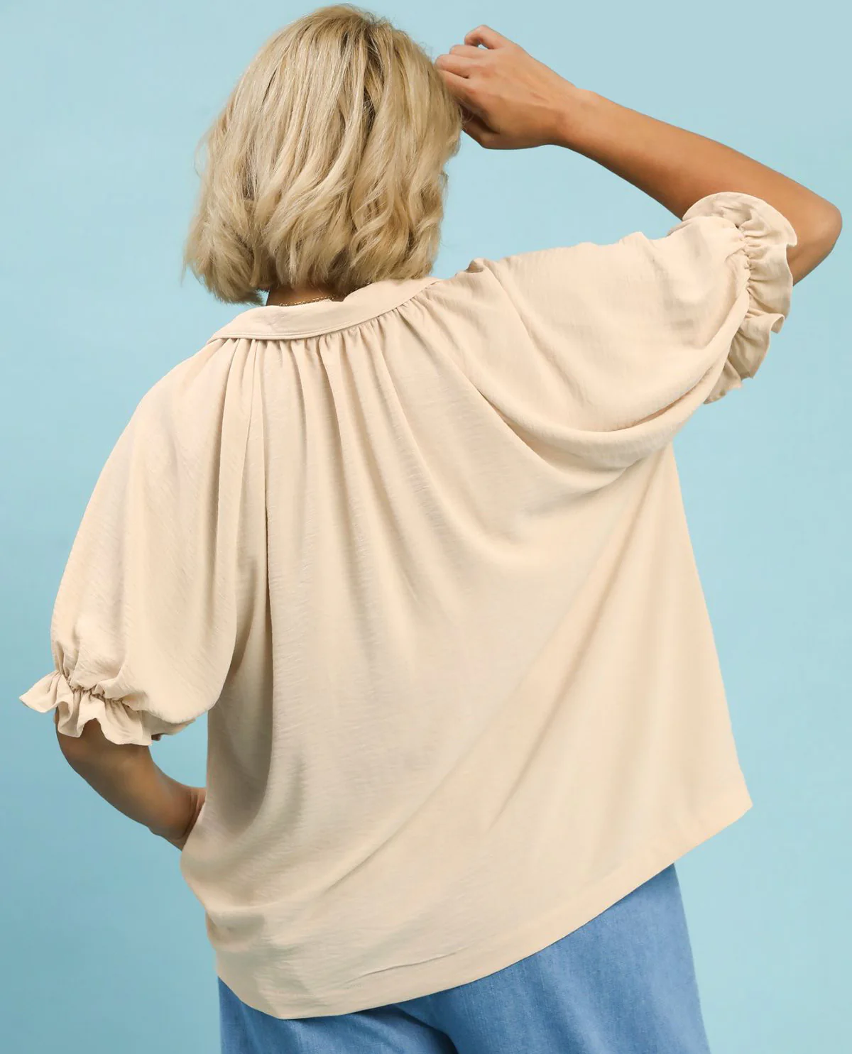 Umgee Plus Solid V-neck Top - Image 4